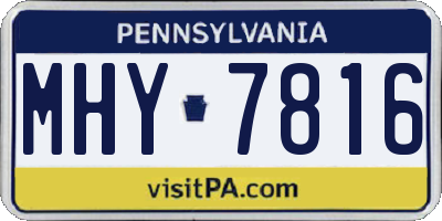 PA license plate MHY7816