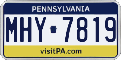 PA license plate MHY7819