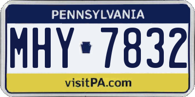PA license plate MHY7832
