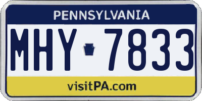 PA license plate MHY7833