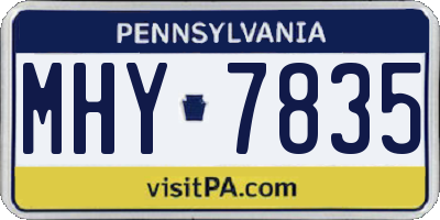 PA license plate MHY7835