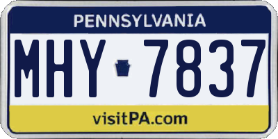 PA license plate MHY7837