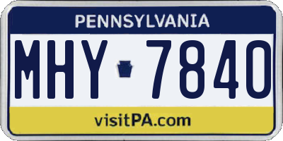 PA license plate MHY7840