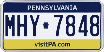 PA license plate MHY7848