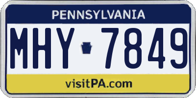 PA license plate MHY7849