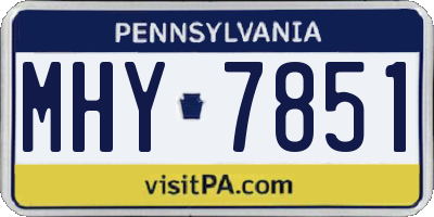 PA license plate MHY7851