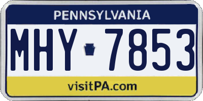 PA license plate MHY7853