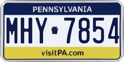 PA license plate MHY7854