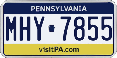 PA license plate MHY7855