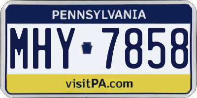 PA license plate MHY7858