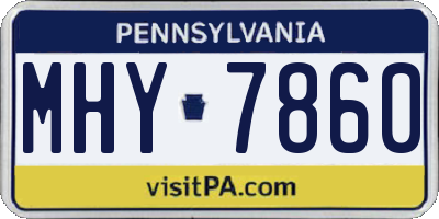 PA license plate MHY7860