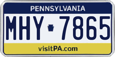 PA license plate MHY7865