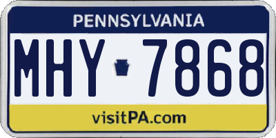 PA license plate MHY7868