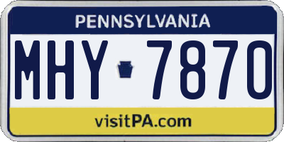 PA license plate MHY7870
