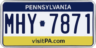 PA license plate MHY7871