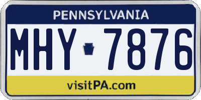 PA license plate MHY7876