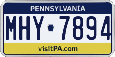 PA license plate MHY7894