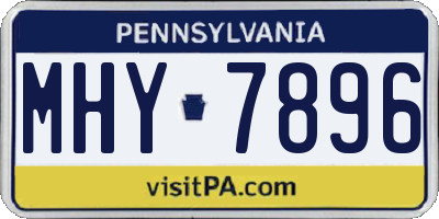 PA license plate MHY7896