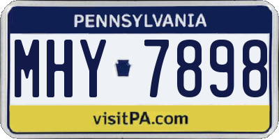 PA license plate MHY7898