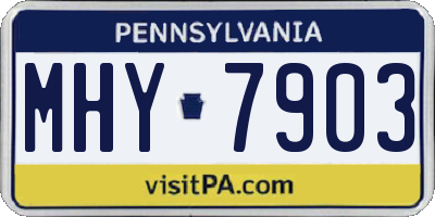PA license plate MHY7903