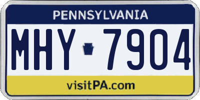 PA license plate MHY7904