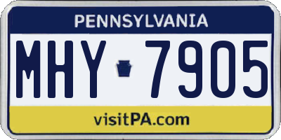 PA license plate MHY7905