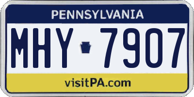 PA license plate MHY7907