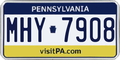 PA license plate MHY7908