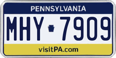 PA license plate MHY7909