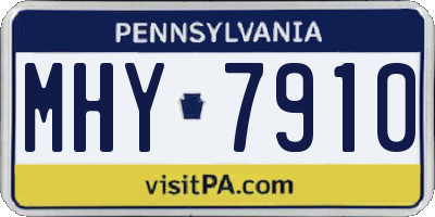 PA license plate MHY7910
