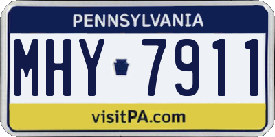 PA license plate MHY7911