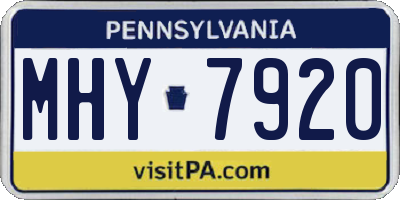 PA license plate MHY7920