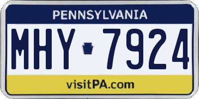 PA license plate MHY7924
