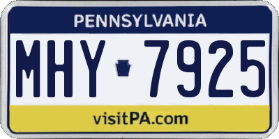 PA license plate MHY7925