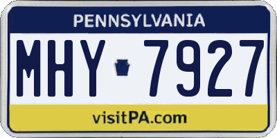 PA license plate MHY7927