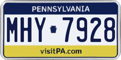 PA license plate MHY7928