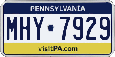 PA license plate MHY7929