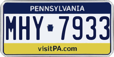 PA license plate MHY7933