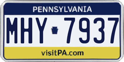PA license plate MHY7937