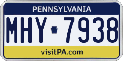 PA license plate MHY7938