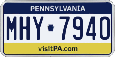 PA license plate MHY7940