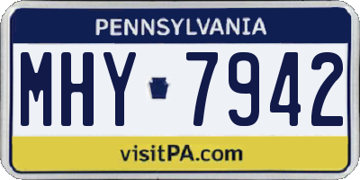 PA license plate MHY7942