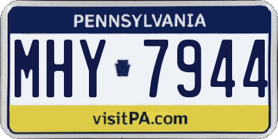 PA license plate MHY7944