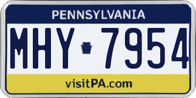 PA license plate MHY7954