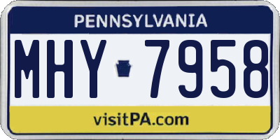 PA license plate MHY7958