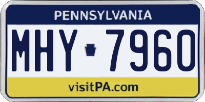 PA license plate MHY7960