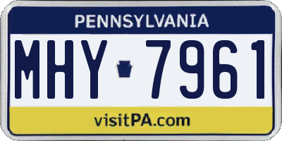 PA license plate MHY7961