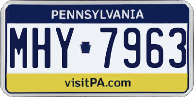 PA license plate MHY7963
