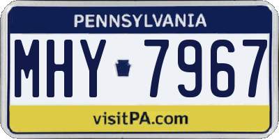 PA license plate MHY7967