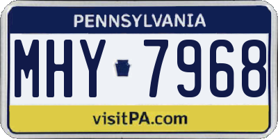 PA license plate MHY7968